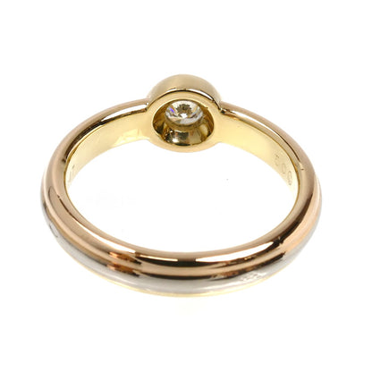 CARTIER カルティエ K18YG/PG/WG モノストーン ダイヤ リング・指輪 ダイヤモンド 10号 50 4.9g レディース【中古】【美品】
