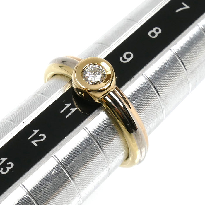 CARTIER カルティエ K18YG/PG/WG モノストーン ダイヤ リング・指輪 ダイヤモンド 10号 50 4.9g レディース【中古】【美品】