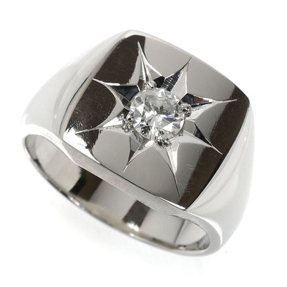 Pt900プラチナ 印台 リング・指輪 ダイヤモンド0.412ct 22号 25.8g メンズ【中古】
