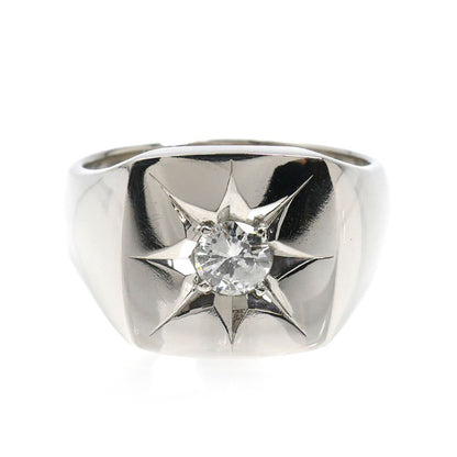 Pt900プラチナ 印台 リング・指輪 ダイヤモンド0.412ct 22号 25.8g メンズ【中古】