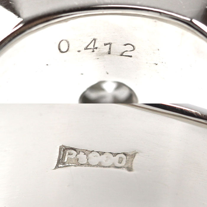 Pt900プラチナ 印台 リング・指輪 ダイヤモンド0.412ct 22号 25.8g メンズ【中古】