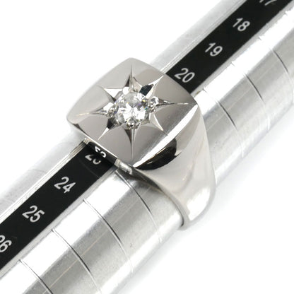 Pt900プラチナ 印台 リング・指輪 ダイヤモンド0.412ct 22号 25.8g メンズ【中古】