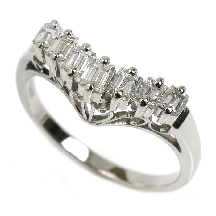 TASAKI タサキ Pt900プラチナ V字型 ダイヤ リング・指輪 ダイヤモンド0.50ct 13号 4.2g レディース【中古】【美品】