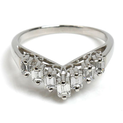 TASAKI タサキ Pt900プラチナ V字型 ダイヤ リング・指輪 ダイヤモンド0.50ct 13号 4.2g レディース【中古】【美品】