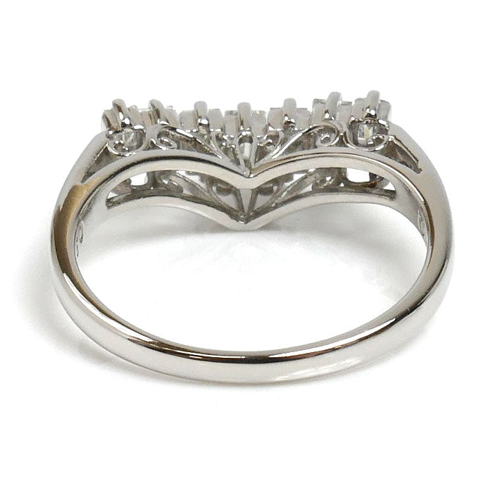 TASAKI タサキ Pt900プラチナ V字型 ダイヤ リング・指輪 ダイヤモンド0.50ct 13号 4.2g レディース【中古】【美品】