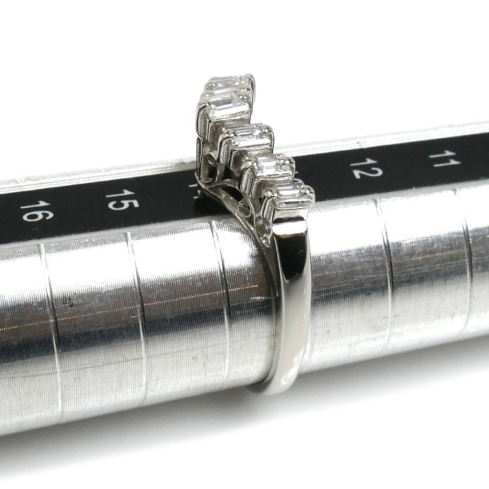 TASAKI タサキ Pt900プラチナ V字型 ダイヤ リング・指輪 ダイヤモンド0.50ct 13号 4.2g レディース【中古】【美品】