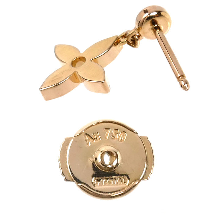 LOUIS VUITTON ルイ・ヴィトン K18PG ピンクゴールド モノグラム イディール ピアス Q96169 D68134 ダイヤモンド 1.1g 片耳 レディース【中古】【美品】