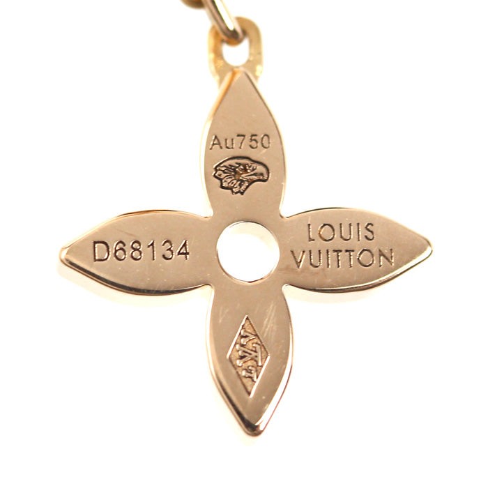 LOUIS VUITTON ルイ・ヴィトン K18PG ピンクゴールド モノグラム イディール ピアス Q96169 D68134 ダイヤモンド 1.1g 片耳 レディース【中古】【美品】