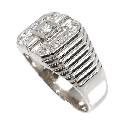 Pt900プラチナ 印台 リング・指輪 ダイヤモンド0.31ct 21号 8.9g メンズ【中古】