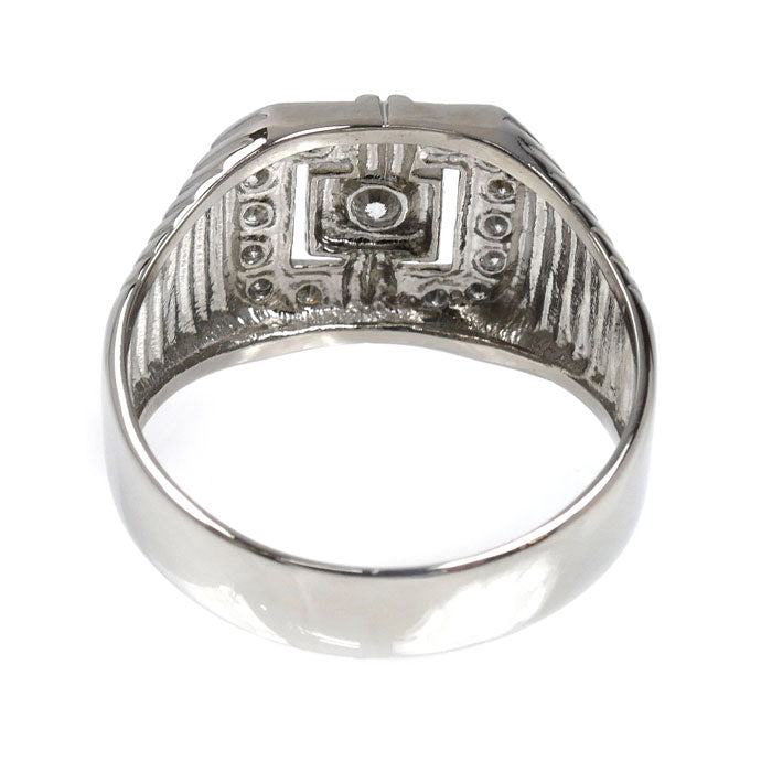 Pt900プラチナ 印台 リング・指輪 ダイヤモンド0.31ct 21号 8.9g メンズ【中古】