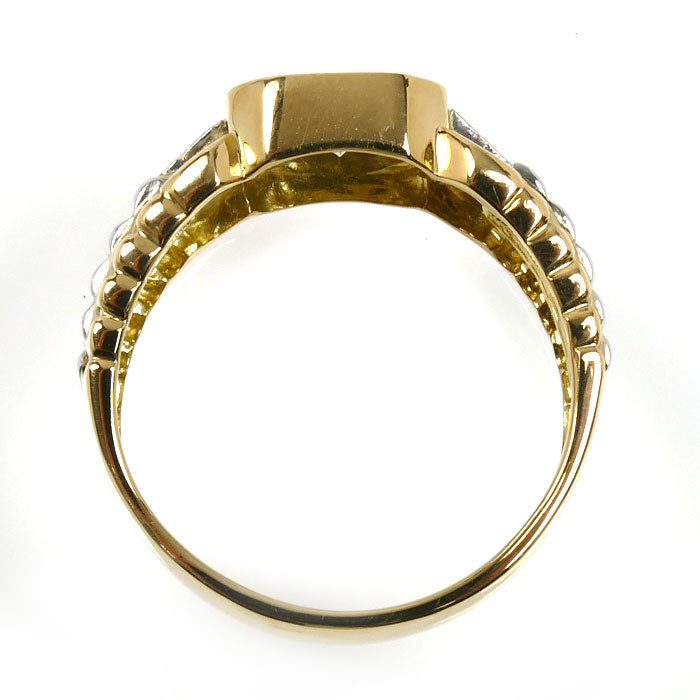 K18YG イエローゴールド Pt900プラチナ リング・指輪 ダイヤモンド0.30ct 17号 7.0g メンズ【中古】【美品】