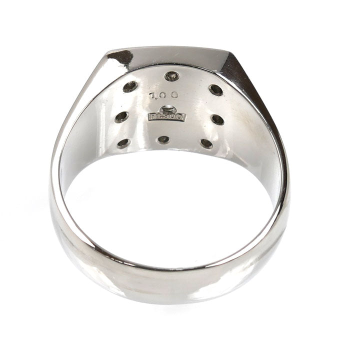 Pt900プラチナ 印台 リング・指輪 ダイヤモンド1.00ct 21号 17.8g メンズ【中古】