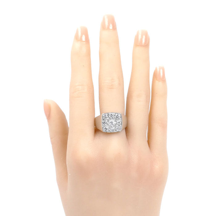 Pt900プラチナ 印台 リング・指輪 ダイヤモンド1.00ct 21号 17.8g メンズ【中古】