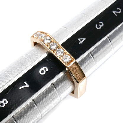 GUCCI グッチ K18YG イエローゴールド オクタゴナル 6Pダイヤ リング・指輪 ダイヤモンド 7.5号 3.0g レディース【中古】【美品】