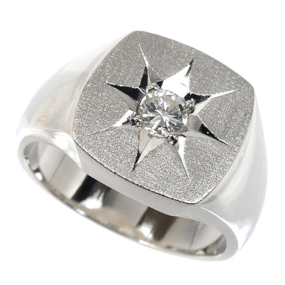 Pt900プラチナ 印台 リング・指輪 ダイヤモンド0.29ct 19号 22.9g メンズ【中古】【美品】