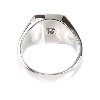 Pt900プラチナ 印台 リング・指輪 ダイヤモンド0.29ct 19号 22.9g メンズ【中古】【美品】