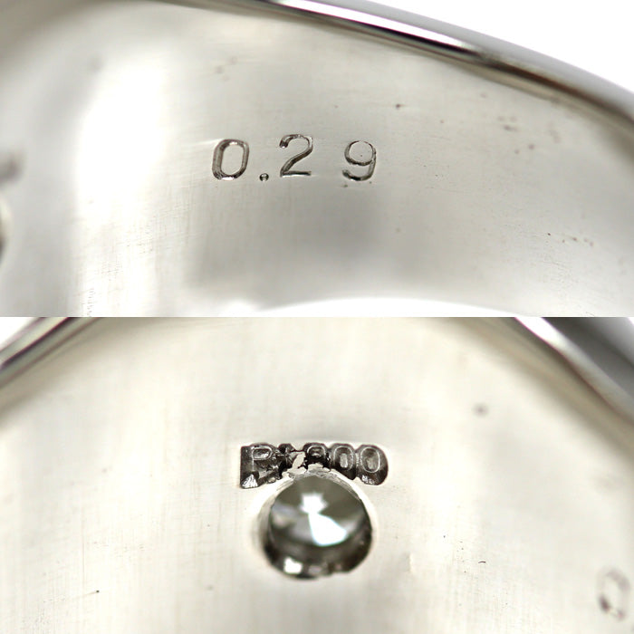 Pt900プラチナ 印台 リング・指輪 ダイヤモンド0.29ct 19号 22.9g メンズ【中古】【美品】