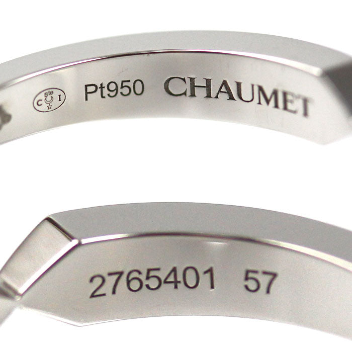 Chaumet ショーメ Pt950プラチナ トリオンフ ドゥ ショーメ マリッジ リング・指輪 08279 16.5号 57 6.4g レディース【中古】【美品】