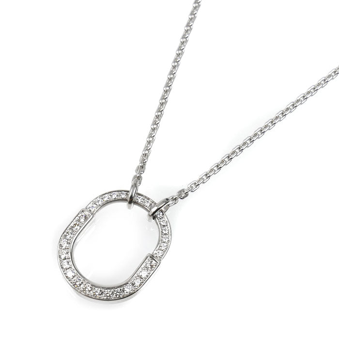 TIFFANY&Co. ティファニー K18WG ホワイトゴールド ロック スモール ネックレス 74365728 ダイヤモンド0.19ct 8.4g 40/45.5cm レディース【中古】【美品】