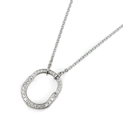 TIFFANY&Co. ティファニー K18WG ホワイトゴールド ロック スモール ネックレス 74365728 ダイヤモンド0.19ct 8.4g 40/45.5cm レディース【中古】【美品】