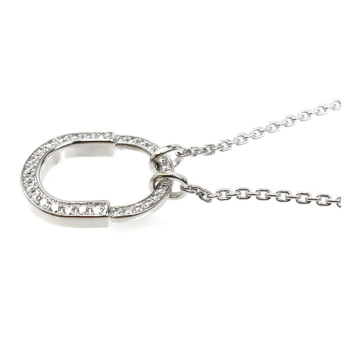 TIFFANY&Co. ティファニー K18WG ホワイトゴールド ロック スモール ネックレス 74365728 ダイヤモンド0.19ct 8.4g 40/45.5cm レディース【中古】【美品】