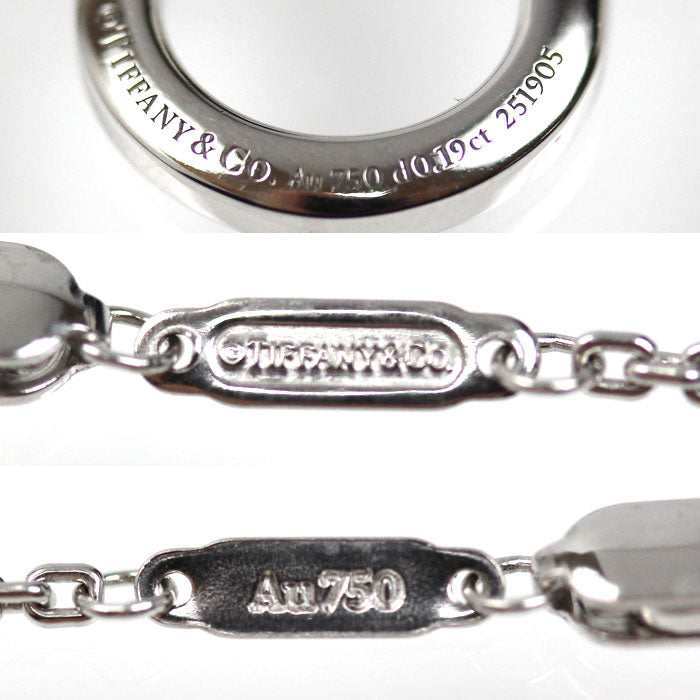 TIFFANY&Co. ティファニー K18WG ホワイトゴールド ロック スモール ネックレス 74365728 ダイヤモンド0.19ct 8.4g 40/45.5cm レディース【中古】【美品】