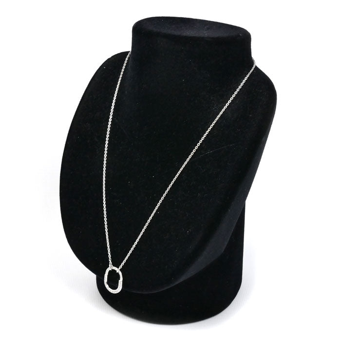 TIFFANY&Co. ティファニー K18WG ホワイトゴールド ロック スモール ネックレス 74365728 ダイヤモンド0.19ct 8.4g 40/45.5cm レディース【中古】【美品】