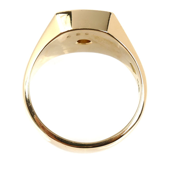 K18YG イエローゴールド 印台 リング・指輪 ダイヤモンド0.29ct 19号 18.3g メンズ【中古】