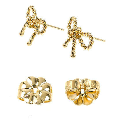 TIFFANY&Co. ティファニー K18YG イエローゴールド ツイスト リボン ピアス 2.9g レディース【中古】【美品】