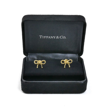 TIFFANY&Co. ティファニー K18YG イエローゴールド ツイスト リボン ピアス 2.9g レディース【中古】【美品】