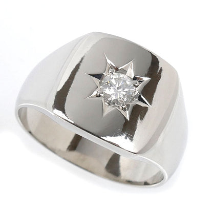 Pt900プラチナ 印台 リング・指輪 ダイヤモンド0.25ct 21号 16.5g メンズ【中古】