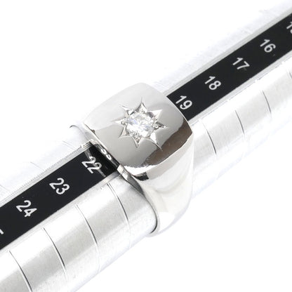 Pt900プラチナ 印台 リング・指輪 ダイヤモンド0.25ct 21号 16.5g メンズ【中古】