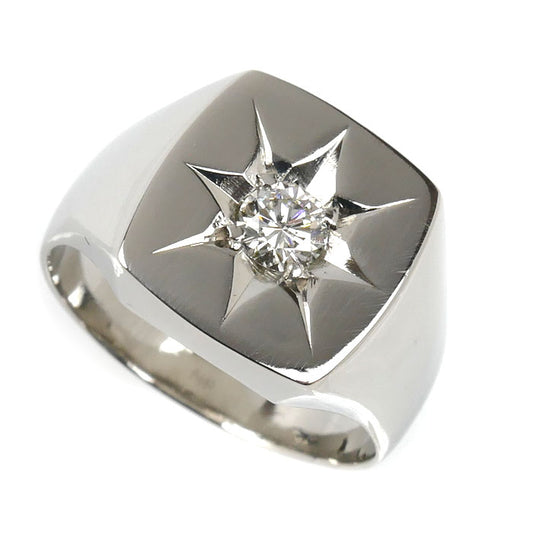Pt850プラチナ 印台 リング・指輪 ダイヤモンド0.30ct 17.5号 17.7g メンズ【中古】