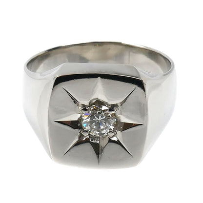 Pt850プラチナ 印台 リング・指輪 ダイヤモンド0.30ct 17.5号 17.7g メンズ【中古】