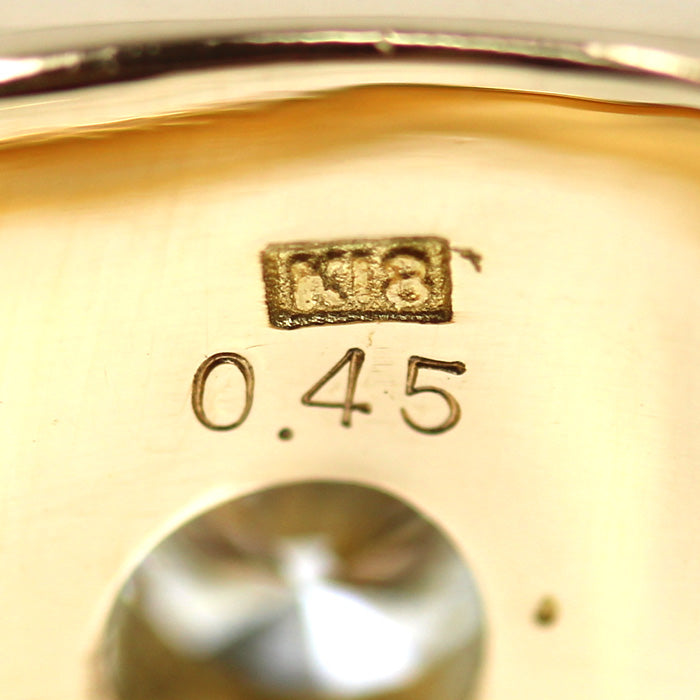 K18YG イエローゴールド 印台 リング・指輪 ダイヤモンド0.45ct 19.5号 14.5g メンズ【中古】