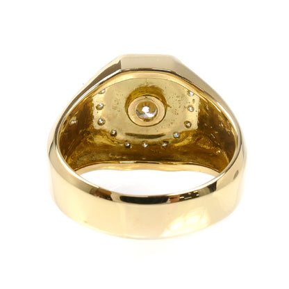 K18YG イエローゴールド リング・指輪 ダイヤモンド0.41ct/0.29ct 20号 13.0g メンズ【中古】【美品】