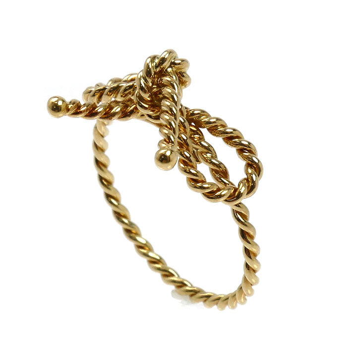 TIFFANY&Co. ティファニー K18YG イエローゴールド ツイスト リボン リング・指輪 11号 2.4g レディース【中古】