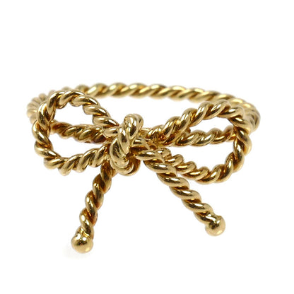 TIFFANY&Co. ティファニー K18YG イエローゴールド ツイスト リボン リング・指輪 11号 2.4g レディース【中古】