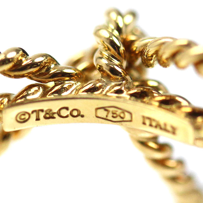 TIFFANY&Co. ティファニー K18YG イエローゴールド ツイスト リボン リング・指輪 11号 2.4g レディース【中古】