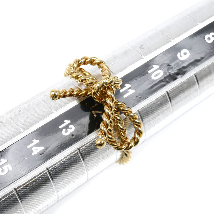 TIFFANY&Co. ティファニー K18YG イエローゴールド ツイスト リボン リング・指輪 11号 2.4g レディース【中古】
