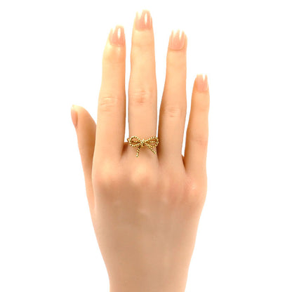 TIFFANY&Co. ティファニー K18YG イエローゴールド ツイスト リボン リング・指輪 11号 2.4g レディース【中古】