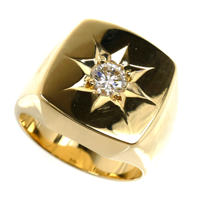 K18YG イエローゴールド リング・指輪 ダイヤモンド0.505ct 22号 38.1g メンズ【中古】【美品】