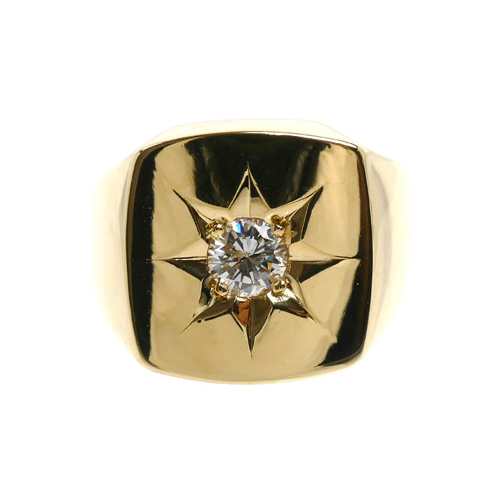 K18YG イエローゴールド リング・指輪 ダイヤモンド0.505ct 22号 38.1g メンズ【中古】【美品】