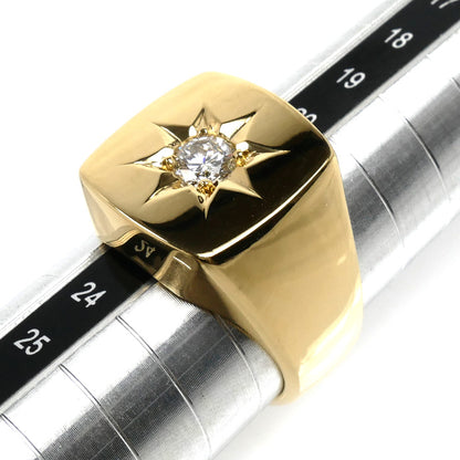 K18YG イエローゴールド リング・指輪 ダイヤモンド0.505ct 22号 38.1g メンズ【中古】【美品】