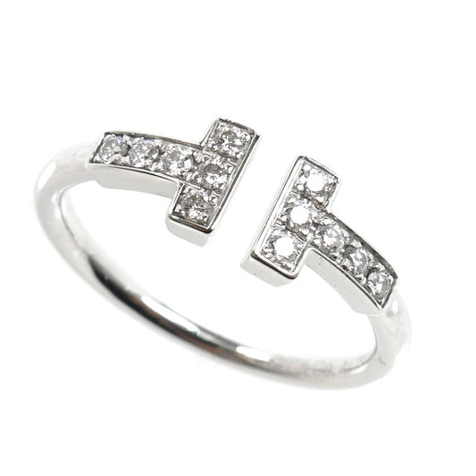 TIFFANY&Co. ティファニー K18WG ホワイトゴールド Tワイヤー リング・指輪 60147237 ダイヤモンド 8号 2.3g レディース【中古】【美品】