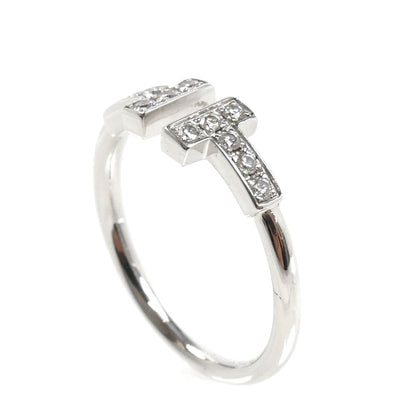TIFFANY&Co. ティファニー K18WG ホワイトゴールド Tワイヤー リング・指輪 60147237 ダイヤモンド 8号 2.3g レディース【中古】【美品】