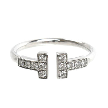 TIFFANY&Co. ティファニー K18WG ホワイトゴールド Tワイヤー リング・指輪 60147237 ダイヤモンド 8号 2.3g レディース【中古】【美品】