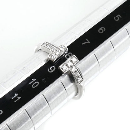 TIFFANY&Co. ティファニー K18WG ホワイトゴールド Tワイヤー リング・指輪 60147237 ダイヤモンド 8号 2.3g レディース【中古】【美品】