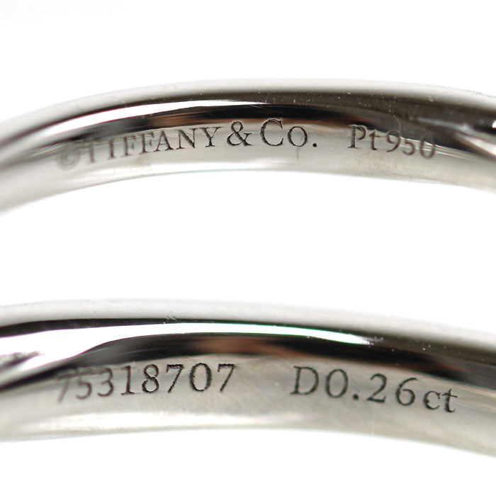 TIFFANY&Co. ティファニー Pt950プラチナ ハーモニー リング・指輪 ダイヤモンド0.26ct 15号 2.8g レディース【中古】【美品】