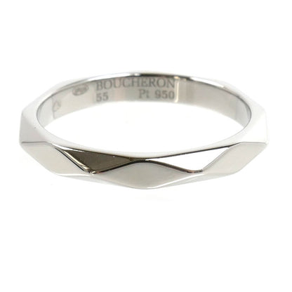 Boucheron ブシュロン Pt950プラチナ ファセット ミディアム リング・指輪 JAL00014 14.5号 55 4.9g レディース【中古】【美品】